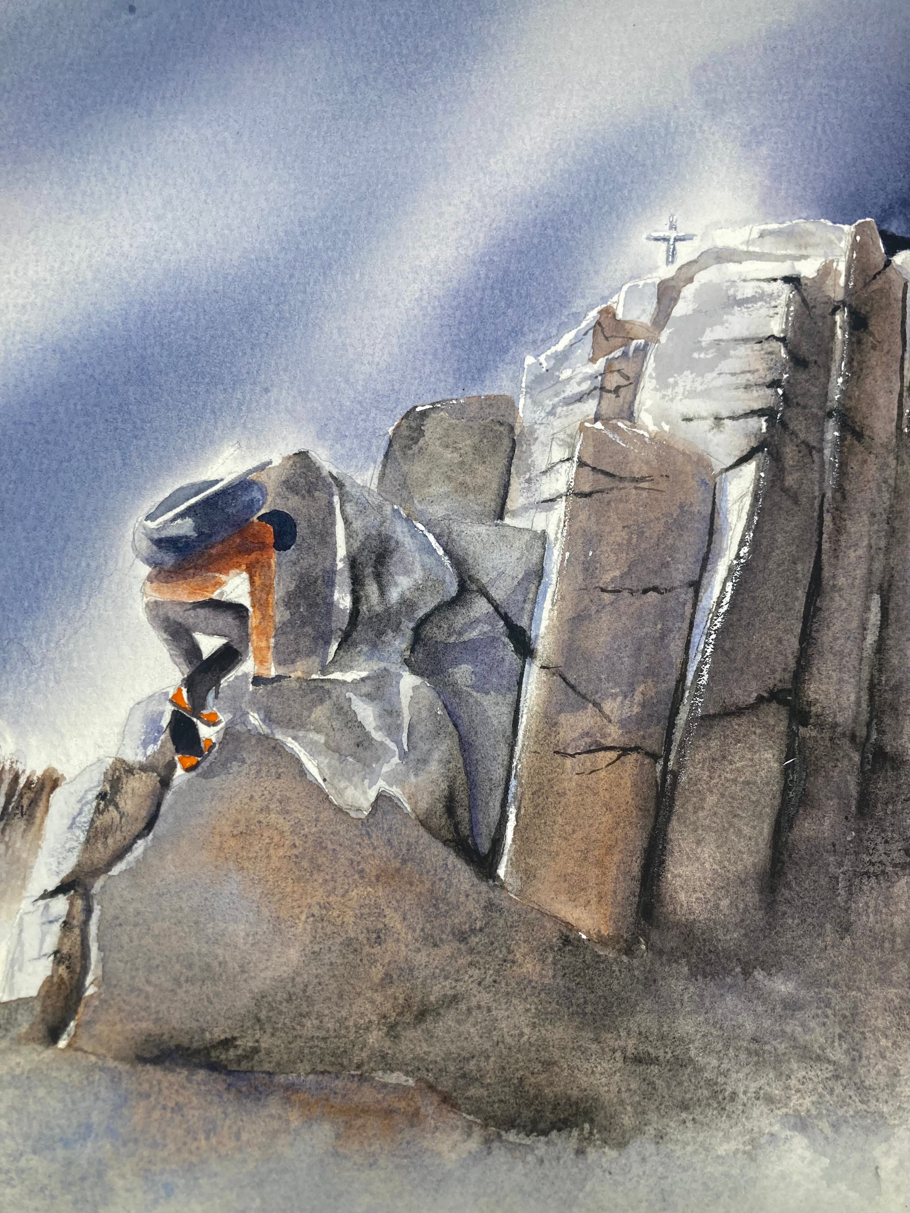 Puente de Mahoma, Aneto — Watercolor, 100% Cotton, Irina Gîndea